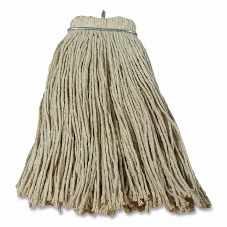 Impact Products Layflat Regular Screw-Type Mop Head, Cotton, 20 oz, 1in Headband, White 12120