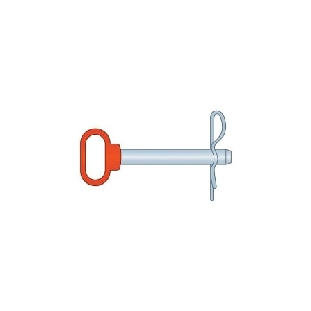 Huyett Hitch Pin, RH (Orange), Zn Plt Med Carbon Steel, .625 Dia x 6 Eff L x 6.75 Shk L HPRZ-0625-6000