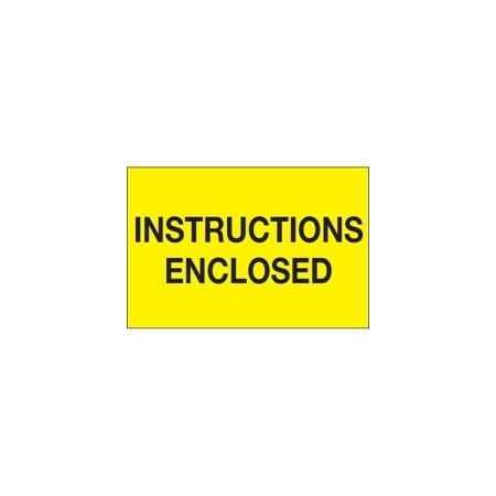 Bubblefast 2 x 3'' - ''Instructions Enclosed'' Fluorescent Yellow Labels BFDL1209
