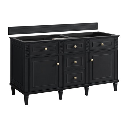 James Martin Vanities Vanity, without top, Black Onyx, 59.88 in W x 23.5 in D, 424-V60D-M-BKO