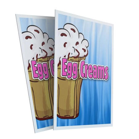 Signmission Egg Creams, Plastic Signs Only 24 Inch x 36 Inch, Corrugated Plastic, 2PK CSB-2436-2PACK-Egg Creams