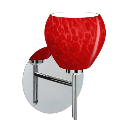 Besa Lighting Besa, Tay Tay Mini Sconce, Red Cloud, Chrome Finish, 1x5W LED 1SW-5605RC-LED-CR