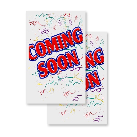 Signmission Coming Soon, Vinyl Decals Only 24 Inch x 36 Inch, Vinyl Decal, 2PK DSB-2436-2PACK-Coming Soon