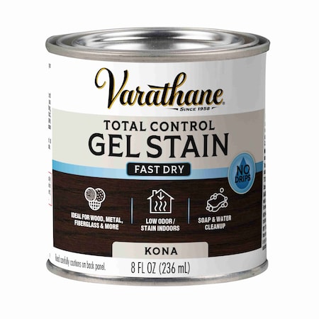 Varathane One Step Water-Based Gel Wood Stain, Kona, 1/2 Pint 245333