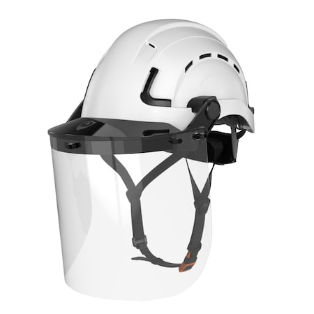 Defender Safety H2-CH Safety Helmet w/ Clear Face Shield - Type 2 Class C, ANSI Z89 and EN12492 rated, White H2-CH-01-FS