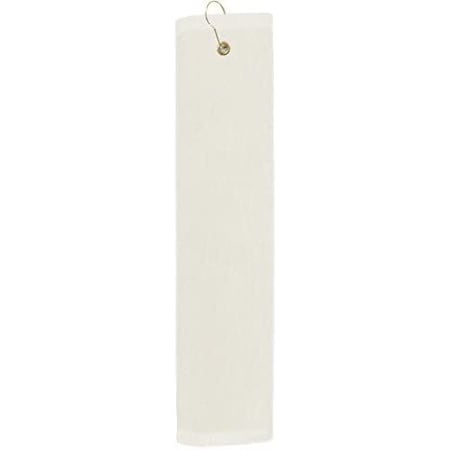 Towelsoft Premium 16 inch x 26 inch Velour Golf Towel with Tri-fold Hook & Grommet Placement-Beige Golf-GV1201TR-BEIG