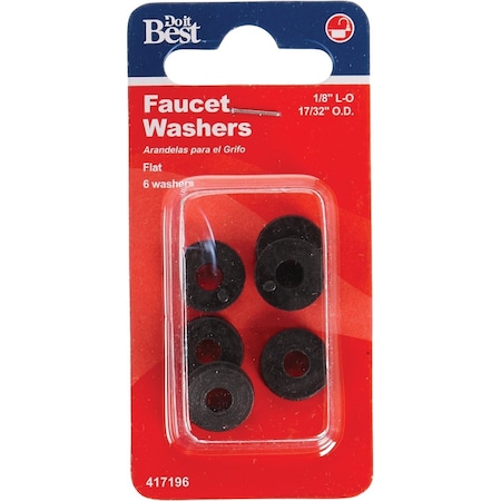 Do It Best 17/32'' Black Flat Faucet Washer, 6 Ct. DIB805-31