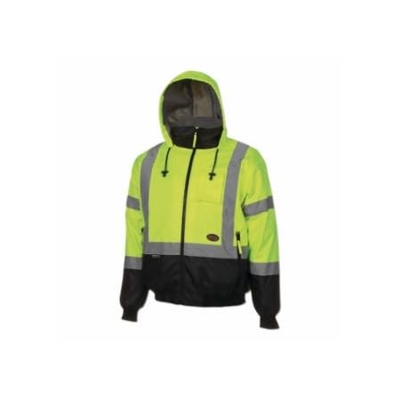 Pioneer 5209U Class 3 High Visibility Safety Bomber Jacket, Polyfill, X-Large, Y/G 852-V1130460U-XL