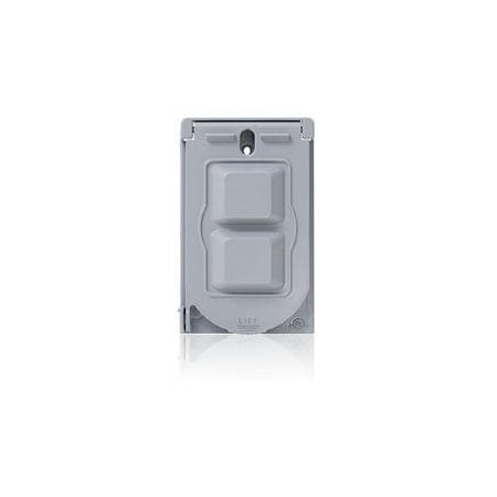 Leviton Weatherproof Cover, 2-27/32 in W, 4-5/8 in H, , Aluminum WM1V-GY