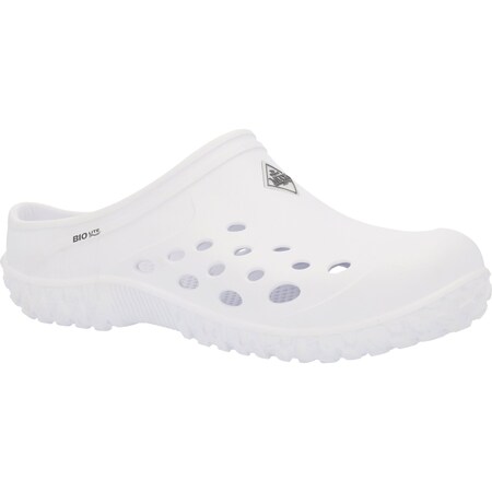 Muck Women's Muckster Clog, 10 M, Leather, 4 in H, White MMLCW10