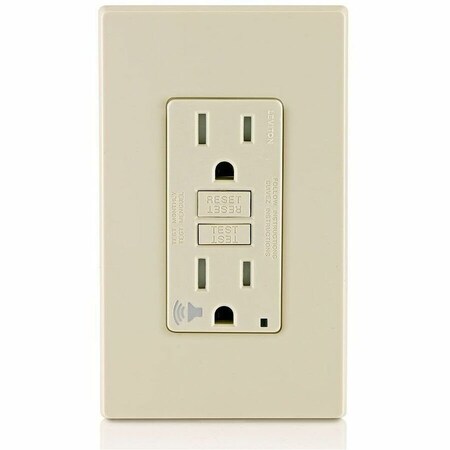 Leviton Self-Test Audible GFCI Receptacle, 15 Amp, 125 Volt, 5-15R NEMA GFTA1-T