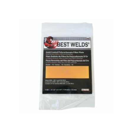 Best Welds Gold Coated Filter Plate, Gold/10, 4-1/2 in x 5-1/4 in, Polycarbonate 901-932-110-10