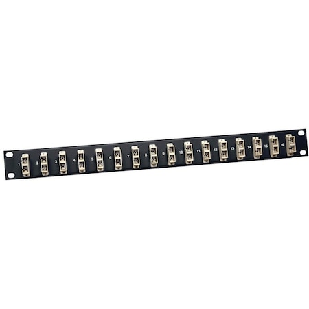 Eaton Tripp Lite Series 16-Port Fiber Patch Panel, 1U SC/SC, Multimode or Singlemode, RJ45 N490-016-SCSC
