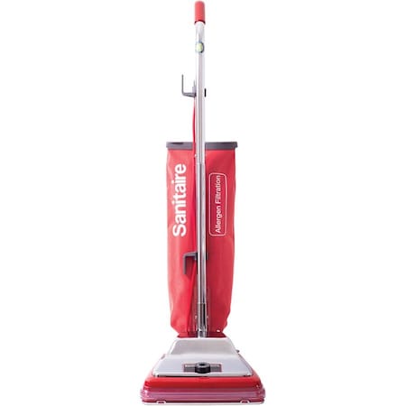 Sanitaire TRADITION Bagged Upright Vacuum, 7 Amp, 17.5 lb, Chrome/Red SC888M
