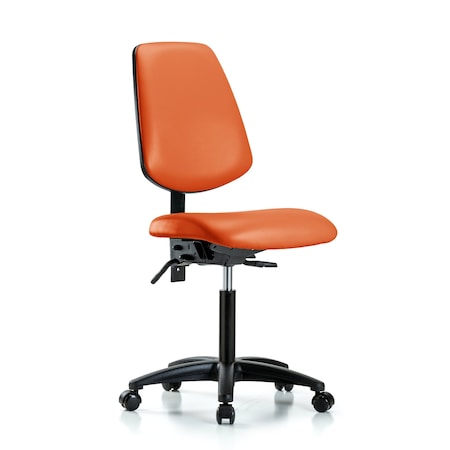 Blue Ridge Ergonomics Medium Bench Chair No Arms, 22" to 29" Height, Vinyl, Orange Kist BR-VMBCH-MB-RG-T1-A0-NF-RC-8613