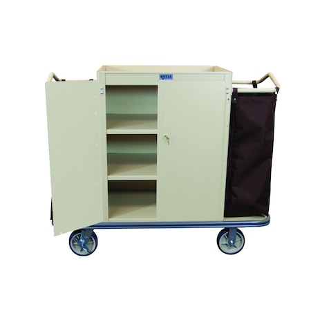 Royal Basket Trucks Housekeeping Cart, 47" H, 8" Caster G55-TNX-M3C-2LN