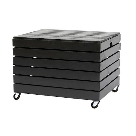 Homeroots 18" Chic Black Crate Rolling File Cabinet Storage Box 471949