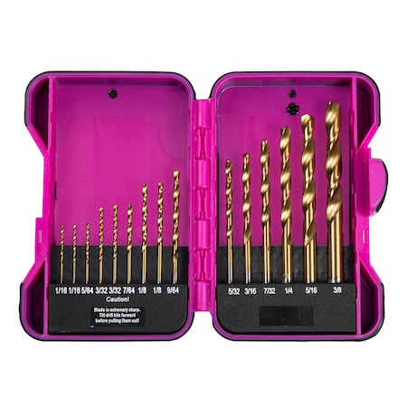 The Original Pink Box 15-Piece HSS Twist Drill Bits PB15BIT