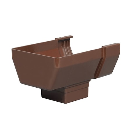 Amerimax Home Products U Gutter Drop Outlet, 5.8 in L, 4-1/2 in W, Vinyl, Brown T1509