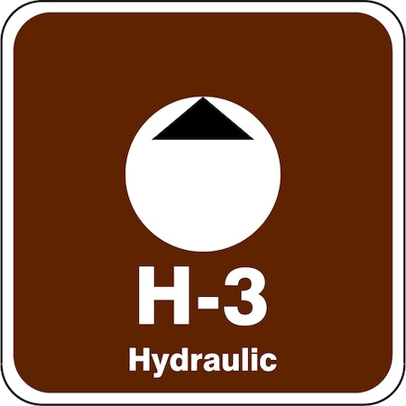 Accuform Energy Source ID Tag, H-3 Hydraulic, 2.5" X 2.5", Adhesive Dura-Poly, 5/PK TDK503XVM