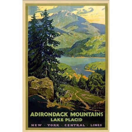 Homeroots Vintage 1920S Adirondack Mountains Unframed Print Wall Art 394264