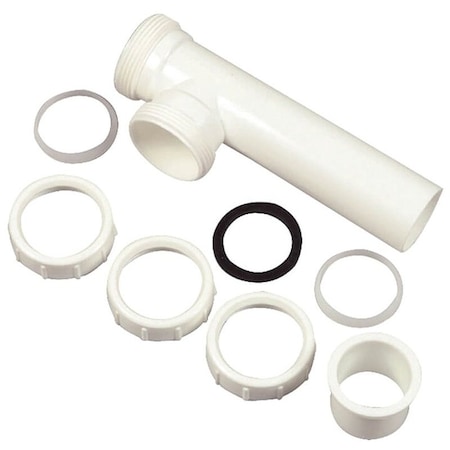 Danco End Outlet Tee, 1-1/2 in, Slip-Joint, Plastic, White 94010