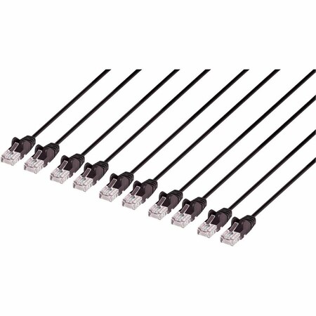Intellinet Network Solutions CAT6 U/UTP SLIM NETWORK PATCH CABLE, 7 FT., BLACK, 10-PACK, 10PK 742603