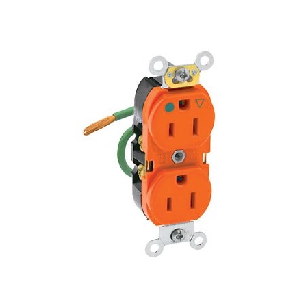 Leviton Hospital Grade Duplex Receptacle, 15 Amp, 125 Volt 8200-LIG
