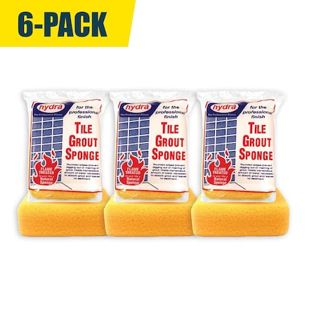 Hydra Grout Sponge, Small 6in x 4in x 2in - 6PK TGS2-6