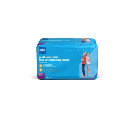 Medline Disposable Protective Youth Underwear, Size Youth L/XL (60-125 lb.), 48PK MSC23003A