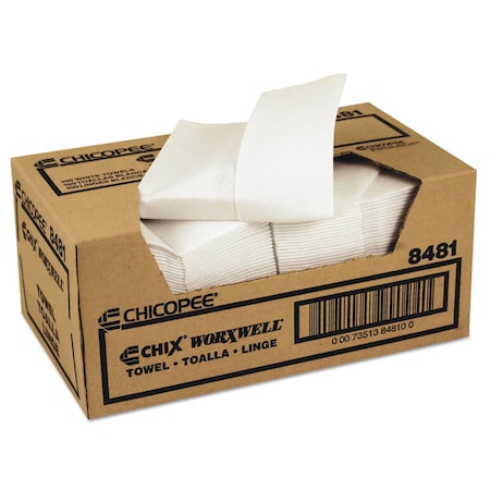 Chix Worxwell General Purpose Towels, 13 x 15, White, PK100 8481