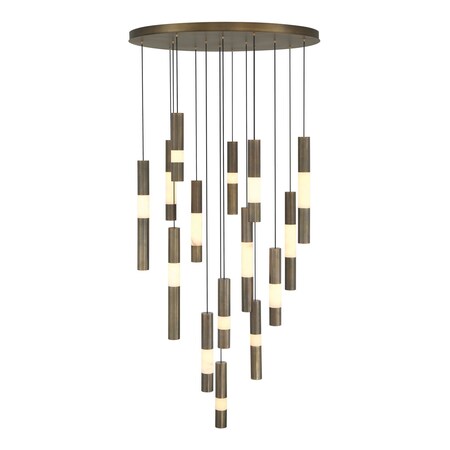 Euf Ronda, Chandelier , 15-Light, 32", Weathered Brass, Alabaster 50120-017