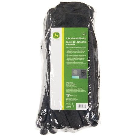 John Deere Mens Large Polyurethane Coated Work Glove, 5PK JD37214-L5P