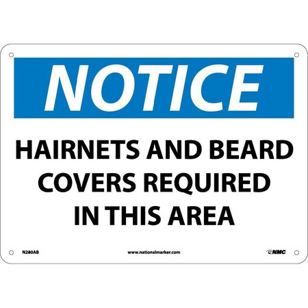 Nmc Notice Hairnets And Beard Covers Required Sign N280AB