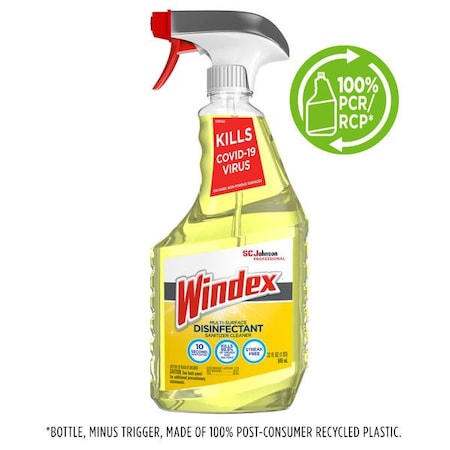 Windex Liquid Multi-Surface Disinfectant Cleaner, Unscented, Trigger Spray Bottle, 8 PK 322369