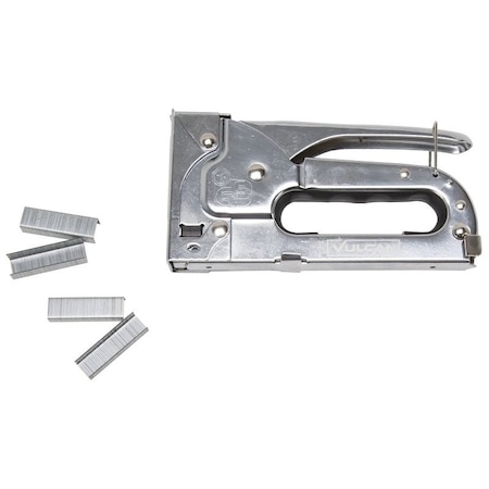 Vulcan Staple Gun, 50 Staples/Row Magazine, Fine Wire Staples Staple, Stainless Steel Staple, Silver RT-101C