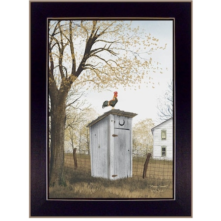 Homeroots Morning Commute Outhouse Black Framed Print Wall Art 404604