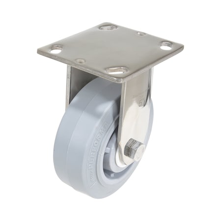 Vestil Thermoplastic Rubber Rigid Caster 5 In. Diameter x 2 In. Width 500 Lb. Capacity Gray CST-E-SS-5X2TPR-R