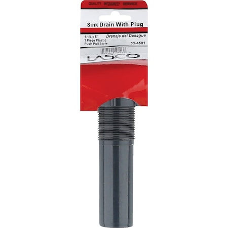 Westlake Pipe & Fittings 1-1/4'' Black Plastic C.O. Plug Plastic 1-Piece Bathroom Sink Drain 3/1/4581