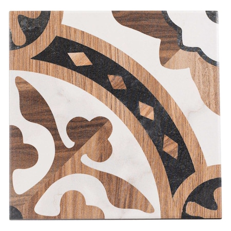 Andova Tiles Istanelle Marmara Brown 8-in. Encaustic Patterned Matte Porcelain Wall & Floor Tile, 19PK ANDIST1119