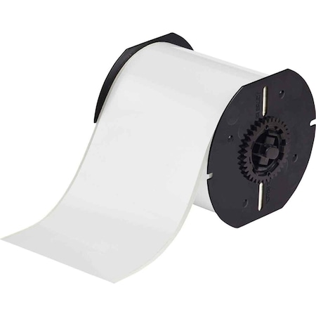 Brady B30 Series Repositionable Vinyl Cloth Labels 4 in W x 80 ft L White B30C-4000-498