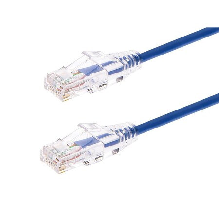 Monoprice Slim Cat6 Utp Network Cable, 2 ft.Blue 13523