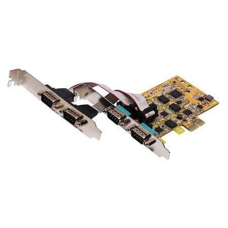 Antaira 4-Port RS232/422/485 PCI Express Card w/Surge and Isolation MSC-204C-SI