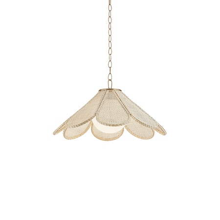 Troy Lighting Petal 1 Light Pendant in Patina Brass Finish F3324-PBR
