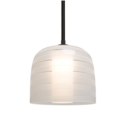 Besa Lighting Mitzi 7 Stem Pendant, Frost, Black Finish, 1x40W Incandescent 1TT-MITZI7FR-BK
