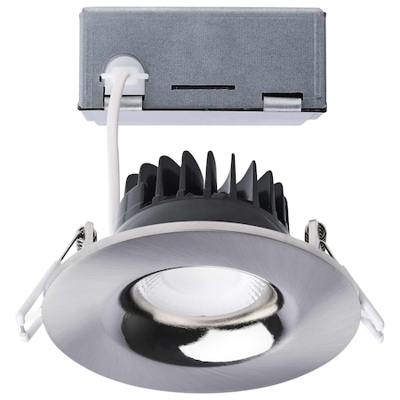 Satco 10W LED Direct Wire Downlight Remote Driver CCT Selectable Dimmable Round Brushed Nickel Finish S11632R1