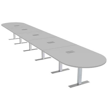 Skutchi Designs 22 Person Conference Table With Power Unit | 22' Racetrack Table | Harmony Series HAR-RAC-48X264-T-U779-ESIL