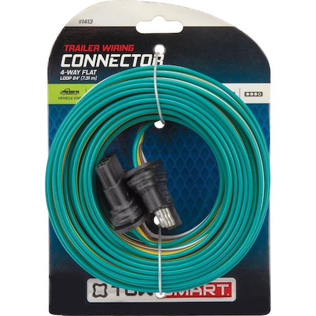 Towsmart 24 Ft. 18 Ga. 4-Way Flat Trailer Wiring Connector 1413
