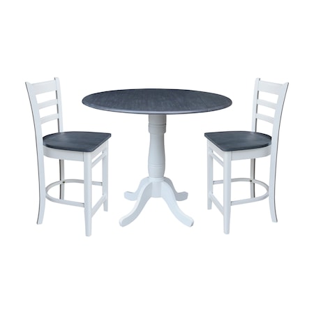 Whitewood Industries Extension Dining Tables, 45 in L, 38 in H, Parawood Top K05-42DPT-6B-S61722