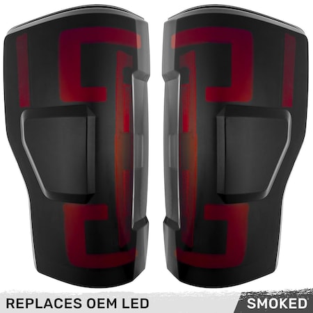 Recon 17-19 F250/F350/F450/F550 (REP OEM LED STYLE TLS W BLIND SPOT WARNING 264299LEDBK